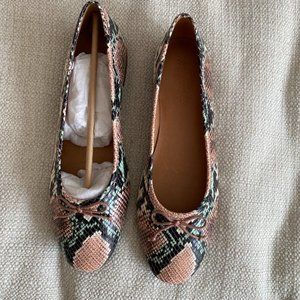 NWT - Madewell Adelle snakeskin ballet flats, 8.5